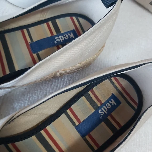 Y2K Keds beige canvas platform espadrilles loafers slip on shoes - Picture 7 of 15